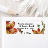 Étiquette Automne Chute En Amour Floral Orange Lys & Feuille (En situation)