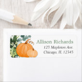 Étiquette Automne citrouille de la verdure de l'eucalyptus (En situation)