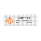 Étiquette Automne Citrouille En vichy, automne du pays (Devant)