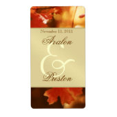 Étiquette Automne Feuilles d'or Mariage de vin d'automne Éti (Devant)