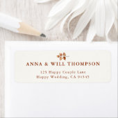 Étiquette Automne Feuilles Mariage de automne Copper Adresse (En situation)