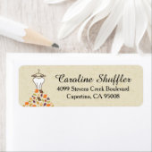 Étiquette Automne Feuilles Mariage Fête des mariées robe (En situation)