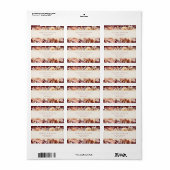 Étiquette Automne Floral Bourgogne Crème Mariage Adresse (Feuille entière)