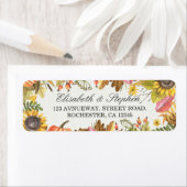 Étiquette Automne Maple Feuille Citrouille Mariage Adresse (En situation)