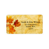 Étiquette automne mariage feuilles de retour  (Devant)