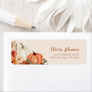 Étiquette Automne Un Petit Baby shower Citrouille Adresse de