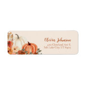 Étiquette Automne Un Petit Baby shower Citrouille Adresse de (Devant)