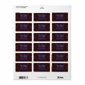 Étiquette Automne Violet Rustique Orange Mariage Élégant got (Feuille entière)