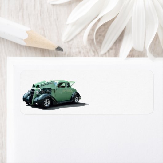 Étiquette Automobile vintage (En situation)