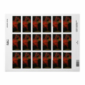 Étiquette Autonomiser l'art figuratif : un audacieux rouge e (Feuille entière)