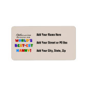 Étiquette Autrement connu comme le meilleur cadeau de nounou (Devant)