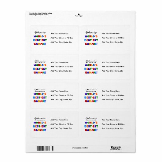 Étiquette Autrement connu comme T-shirts de Meilleur-est (Feuille entière)