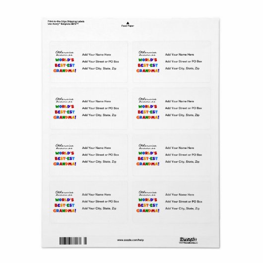 Étiquette Autrement connu en tant que cadeaux de la (Feuille entière)