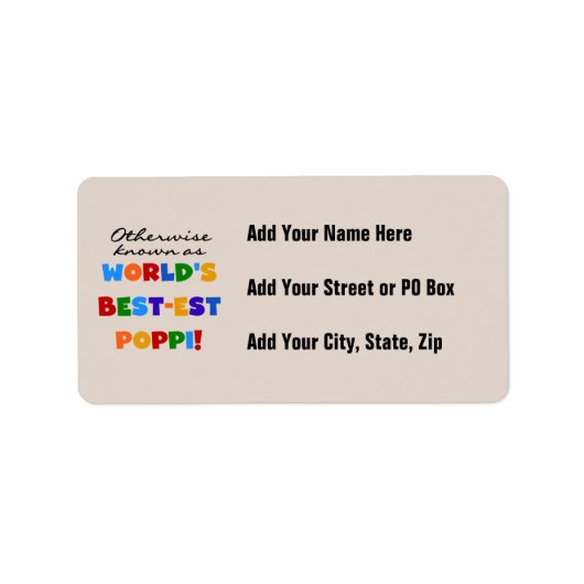 Étiquette Autres T-shirts et cadeaux Poppi les plus connus (Devant)