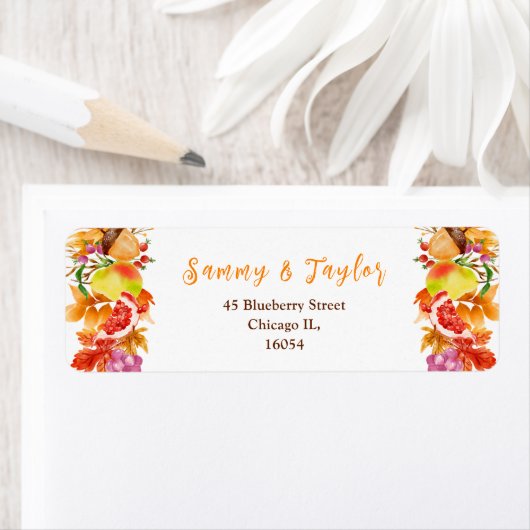 Étiquette Autumn Fall Harvest Wedding (En situation)