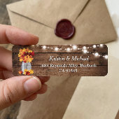 Étiquette Autumn Leaves Mason Jar String Lights Rustic Wood