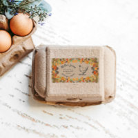 Autumn leaves rustic script Egg Carton Label