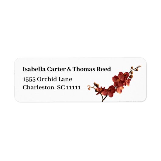 Étiquette Autumn Orchid Romance Wedding Return Address Label (Devant)