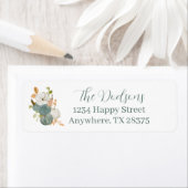 Étiquette Autumn Pumpkin Return Address (En situation)