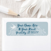 Étiquette Avaler l'oiseau survolant les branches d'olivier (En situation)