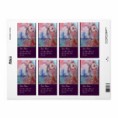 Étiquette AVALON, bleu rose rouge (Feuille entière)