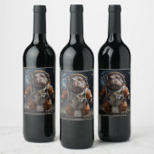 Étiquette avec hippopotame dans la combinaison spa (Bouteilles)