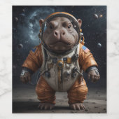 Étiquette avec hippopotame dans la combinaison spa (Étiquettes simples)