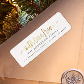 Étiquette Avec l'amour de l'or Script et nom de famille pers