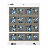 Étiquette Aventure hydravion (Feuille entière)