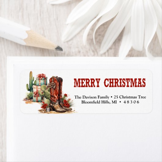 Étiquette Aventure sauvage naturelle avec bottes rouges (En situation)