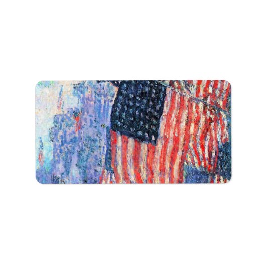 Étiquette Avenue dans la pluie par Frederick Childe Hassam (Devant)