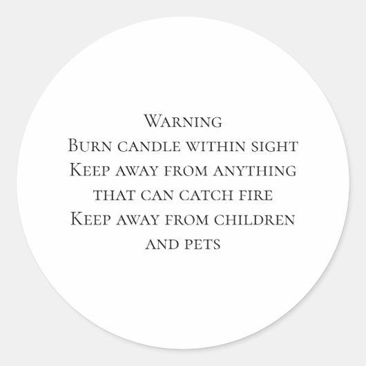 Étiquette avertisseur de bougie (Devant)
