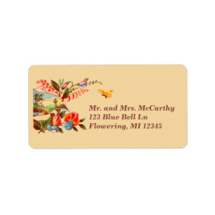 Étiquette Avery floral victorien vintage