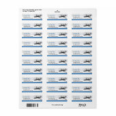 Étiquette Avion à réaction privé (Feuille entière)