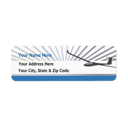 Étiquette Avion à voile (Devant)