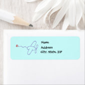 Étiquette Avion avec coeur (En situation)