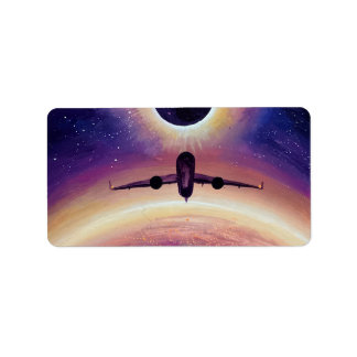 Étiquette Avion en ville de vol et éclipse