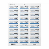 Étiquette Avion Jet d'entreprise (Feuille entière)