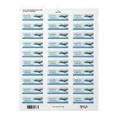 Étiquette Avion Jet d'entreprise (Feuille entière)