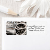 Étiquette Avion vintage (En situation)