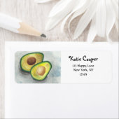 Étiquette Avocado en aquarelle (En situation)