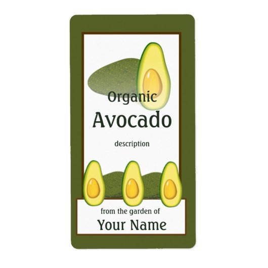 Étiquette Avocado Gardener (Devant)