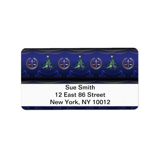 Étiquette Avocat Arbre de Noël Élégant (Devant)