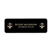 Étiquette Avocat de droit Black Gold Personnaliser (Devant)
