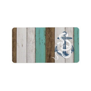 Étiquette Awesome cool vintage ancre bleue serpent blanc