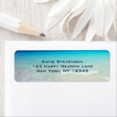 Étiquette Azure Blue Caribbean Tropical Beach (En situation)