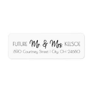 Étiquette B&W Future et Mme Return Address
