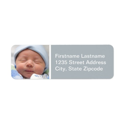 Étiquette Baby Boy Slate Grey Photo Retourner l'adresse (Devant)