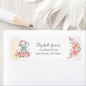 Étiquette Baby Elephant Adresse de retour (En situation)