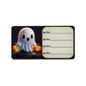Étiquette Baby Ghost Déplaisant mignon caractère Halloween (Devant)